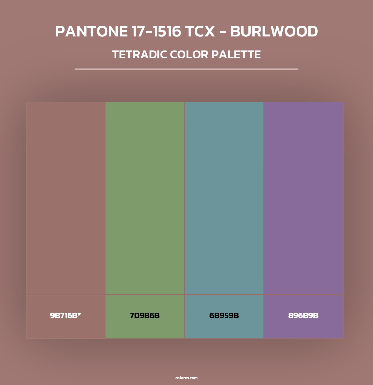 PANTONE 17-1516 TCX - Burlwood - Tetradic Color Palette