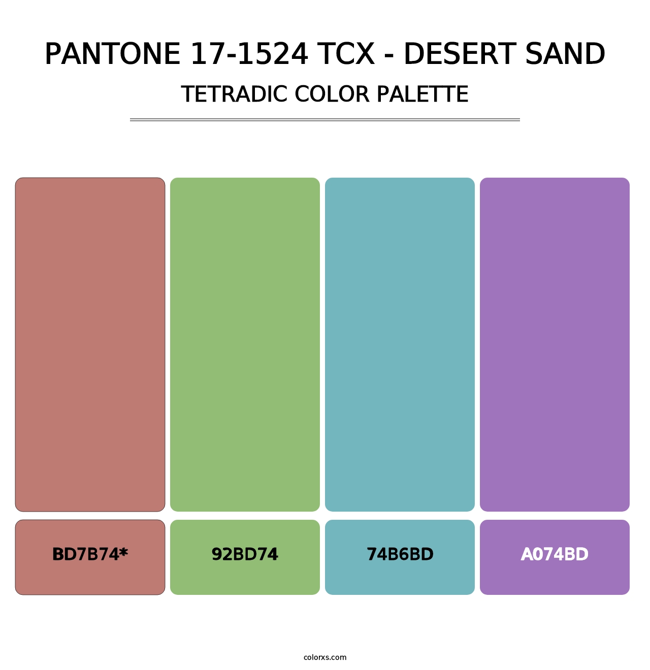 PANTONE 17-1524 TCX - Desert Sand - Tetradic Color Palette