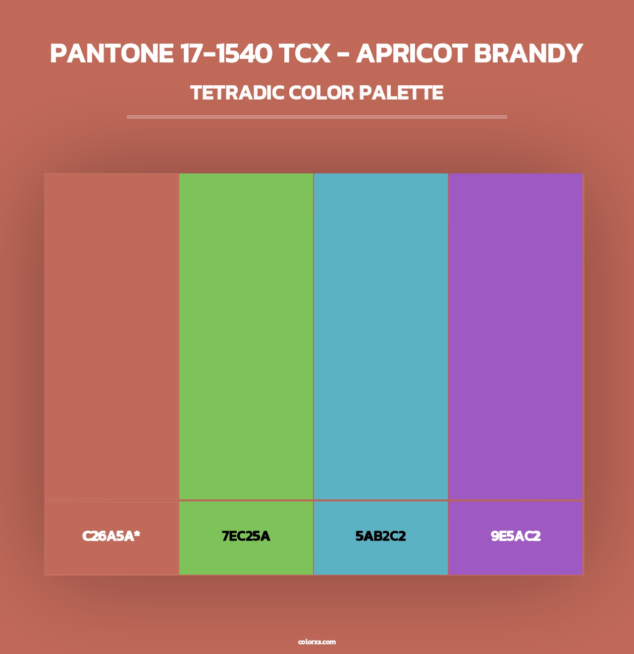 PANTONE 17-1540 TCX - Apricot Brandy - Tetradic Color Palette