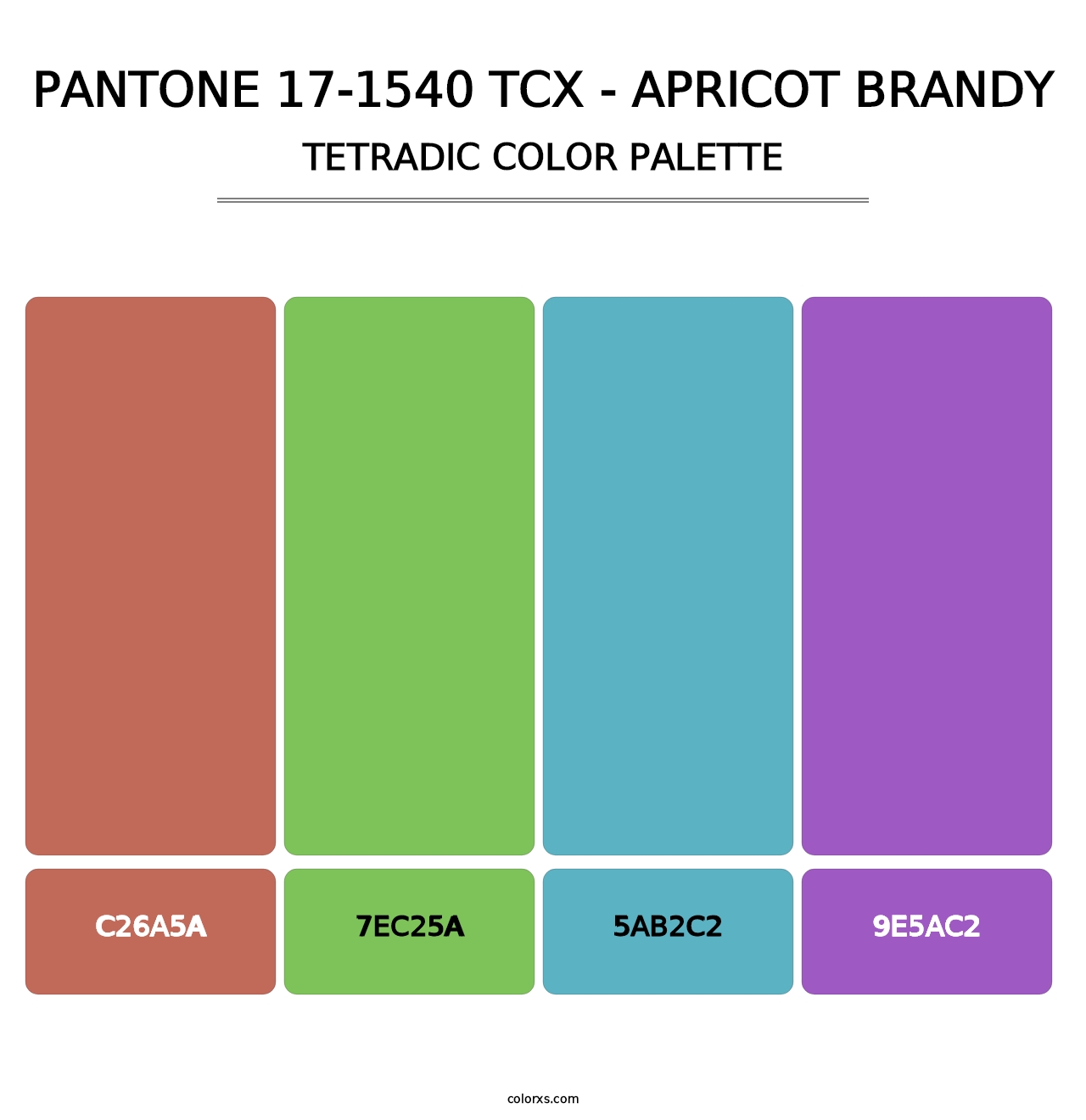 PANTONE 17-1540 TCX - Apricot Brandy - Tetradic Color Palette