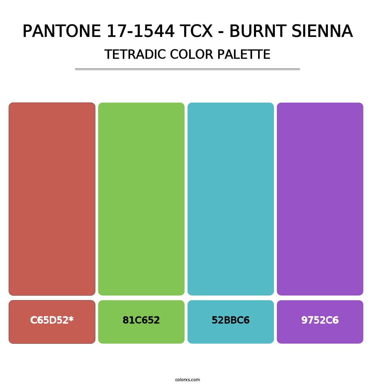 PANTONE 17-1544 TCX - Burnt Sienna - Tetradic Color Palette