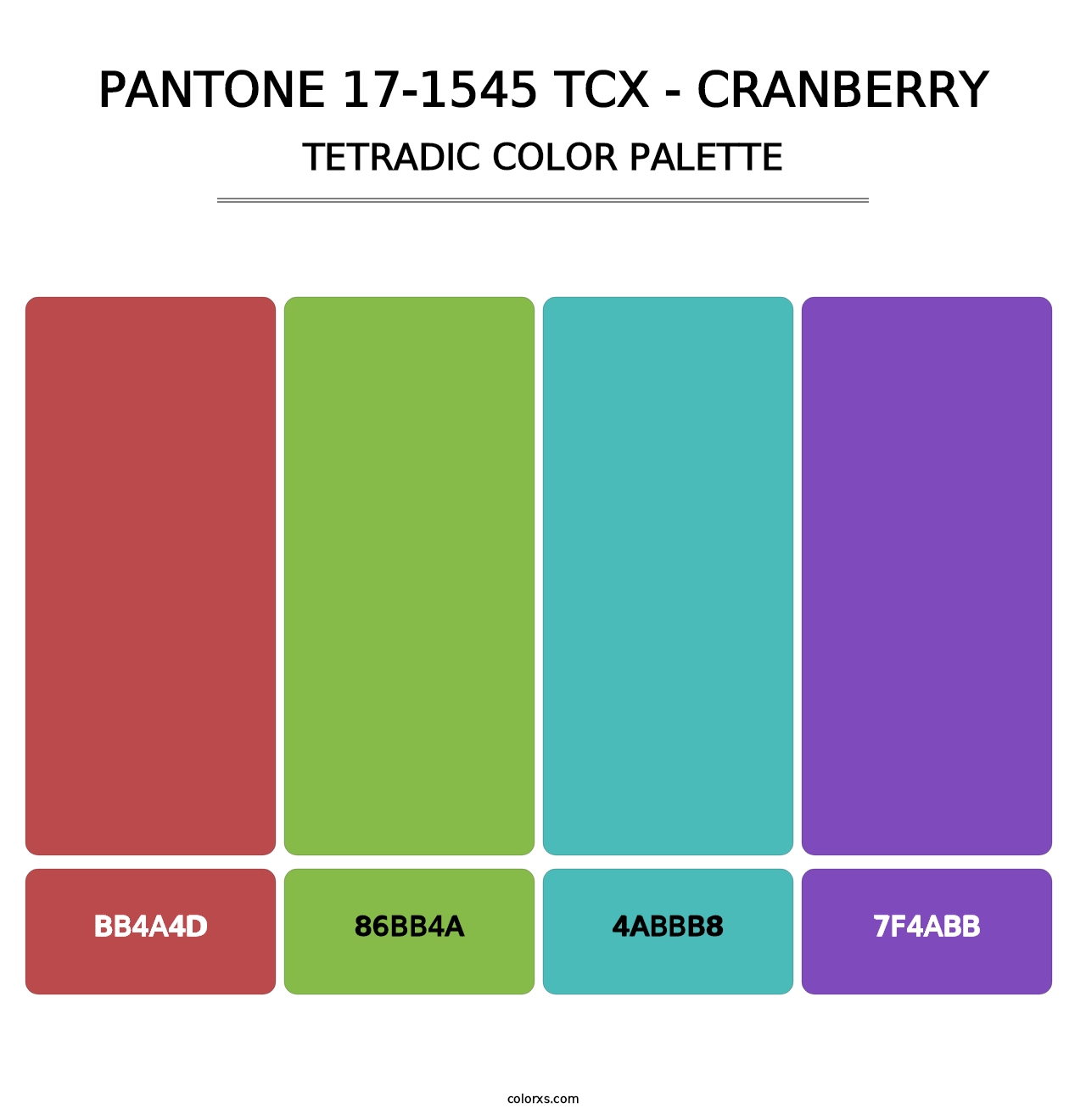 PANTONE 17-1545 TCX - Cranberry - Tetradic Color Palette