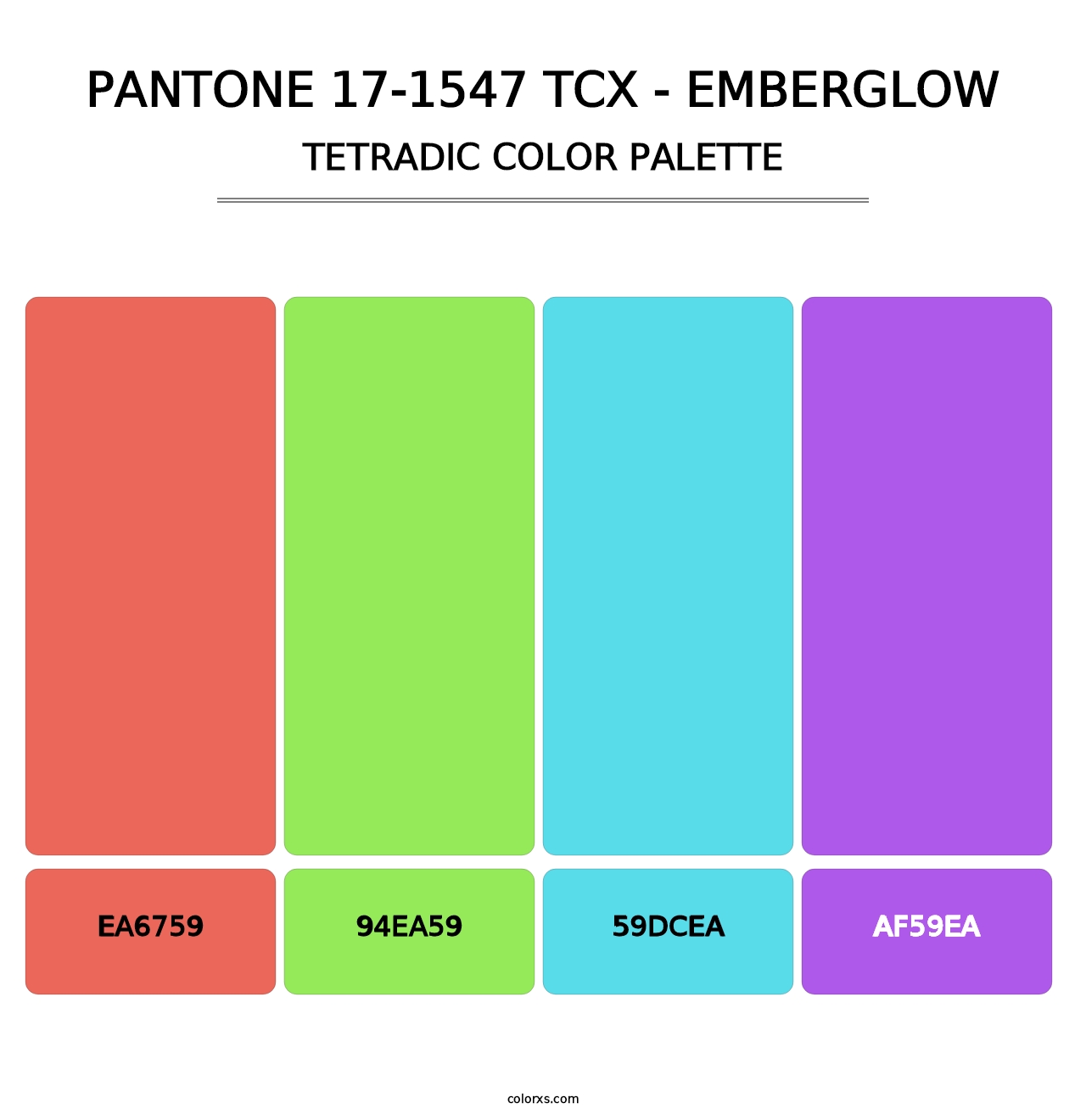 PANTONE 17-1547 TCX - Emberglow - Tetradic Color Palette