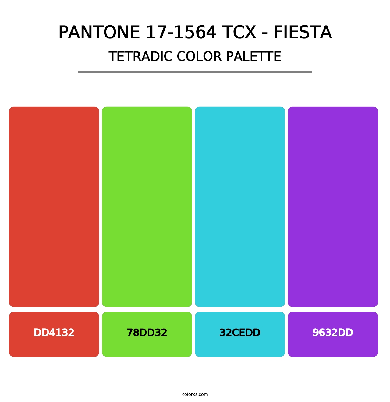 PANTONE 17-1564 TCX - Fiesta - Tetradic Color Palette