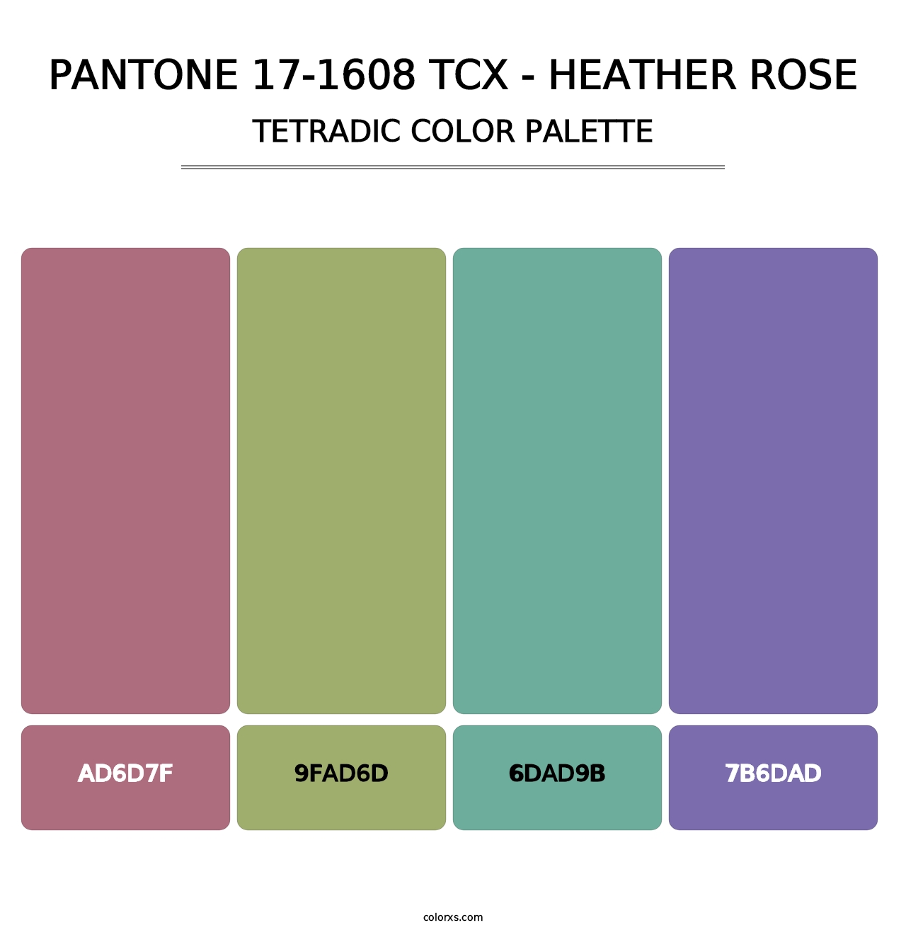 PANTONE 17-1608 TCX - Heather Rose - Tetradic Color Palette