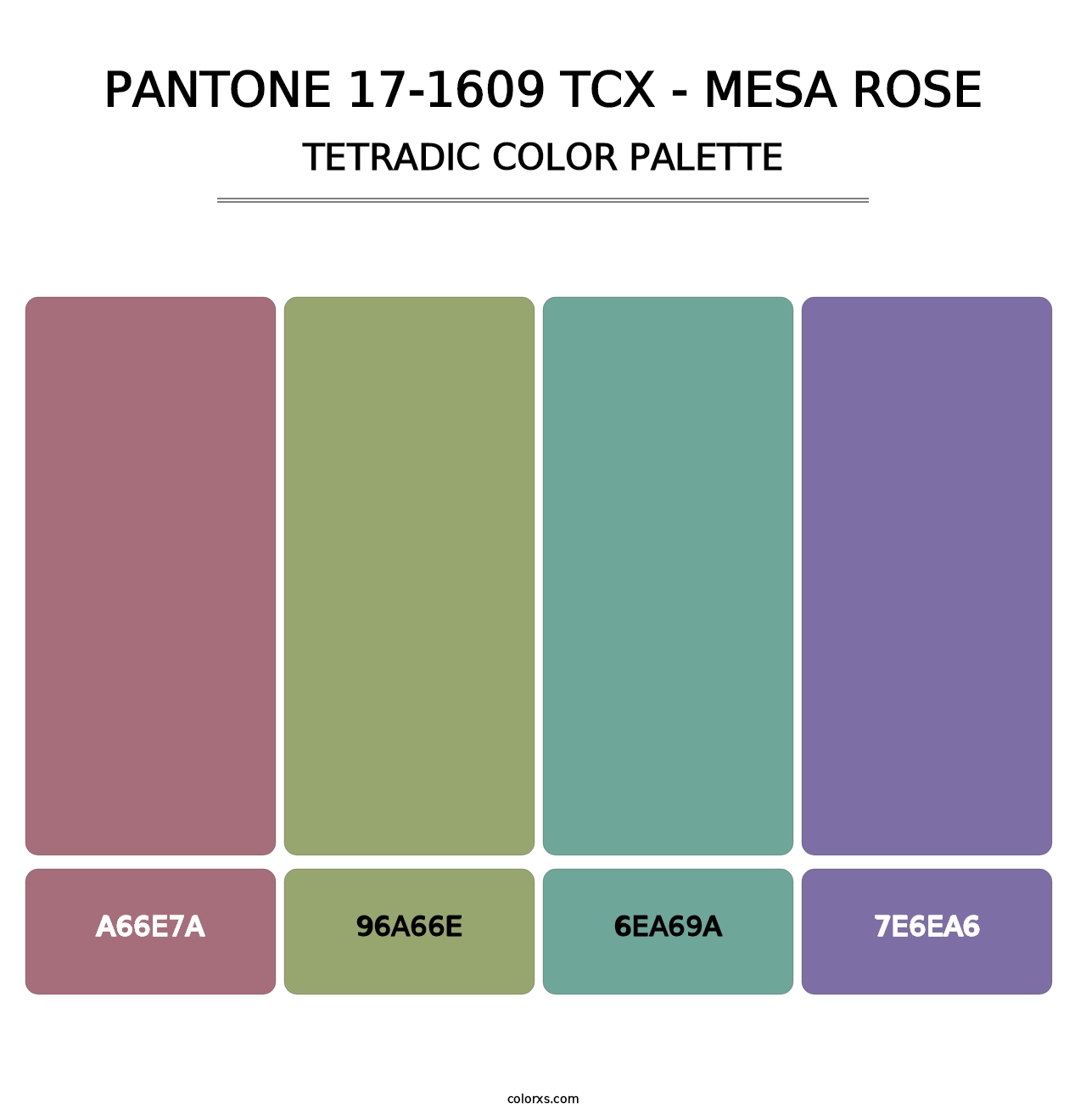 PANTONE 17-1609 TCX - Mesa Rose - Tetradic Color Palette