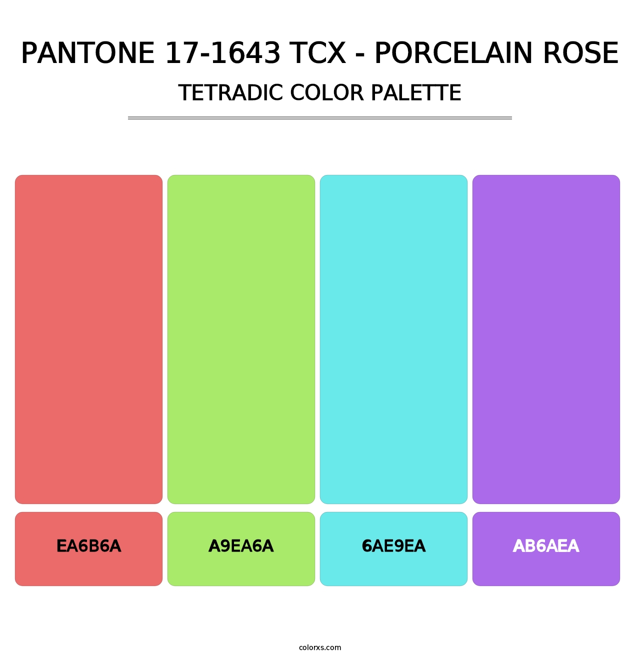 PANTONE 17-1643 TCX - Porcelain Rose - Tetradic Color Palette