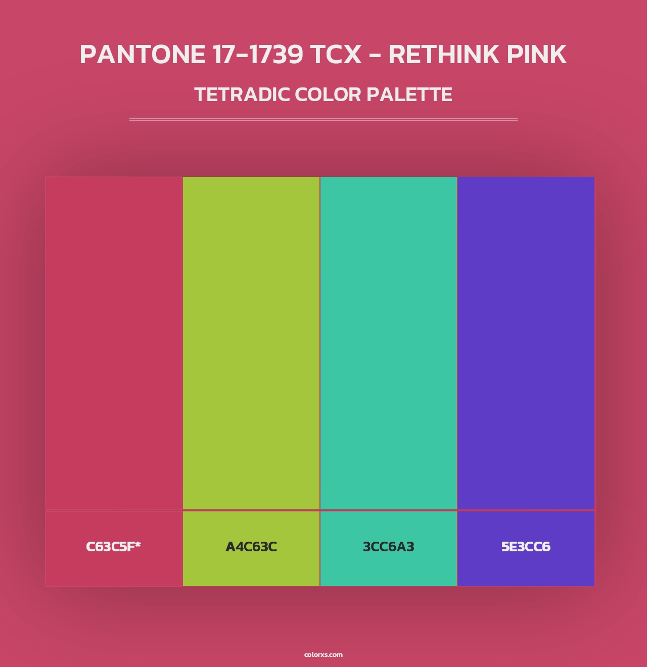 PANTONE 17-1739 TCX - Rethink Pink - Tetradic Color Palette