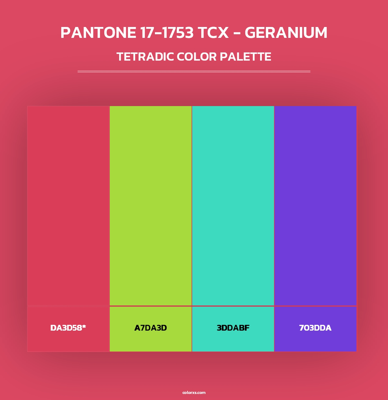 PANTONE 17-1753 TCX - Geranium - Tetradic Color Palette