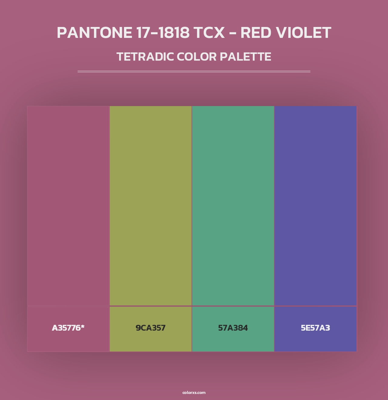 PANTONE 17-1818 TCX - Red Violet - Tetradic Color Palette