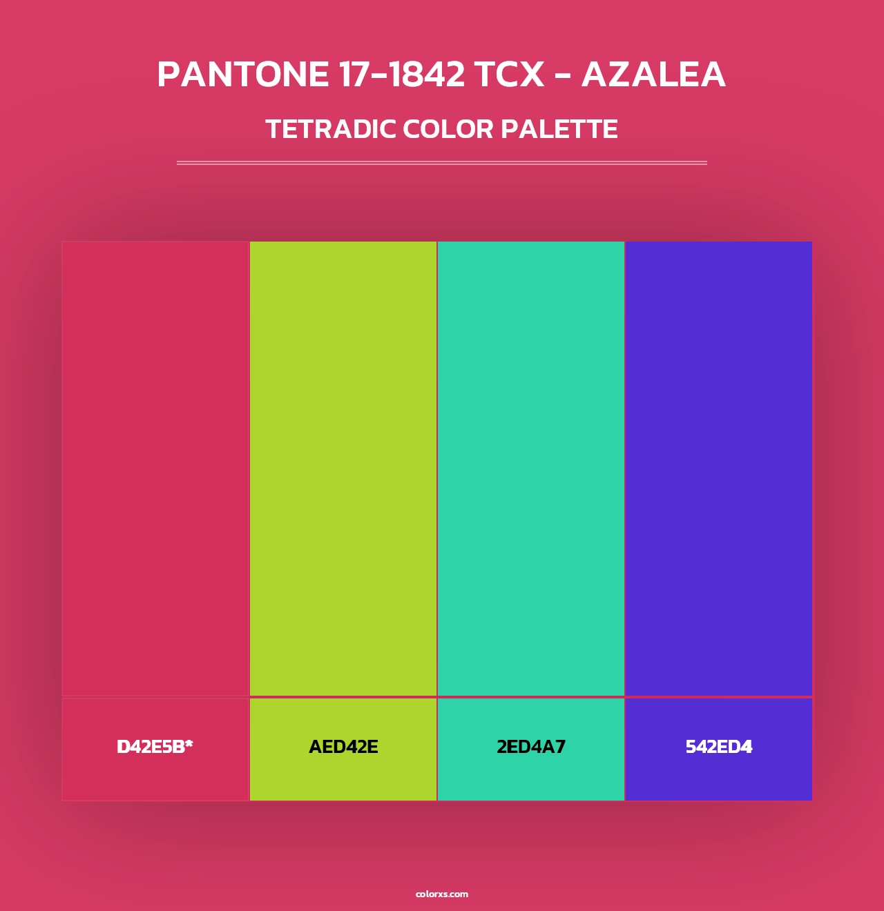 PANTONE 17-1842 TCX - Azalea - Tetradic Color Palette
