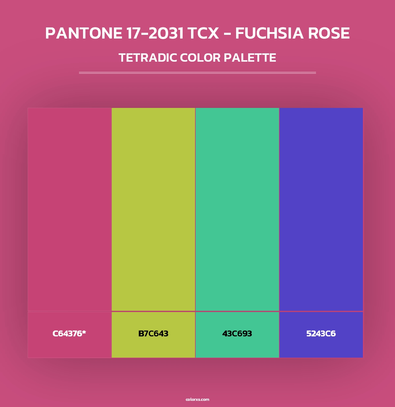 PANTONE 17-2031 TCX - Fuchsia Rose - Tetradic Color Palette