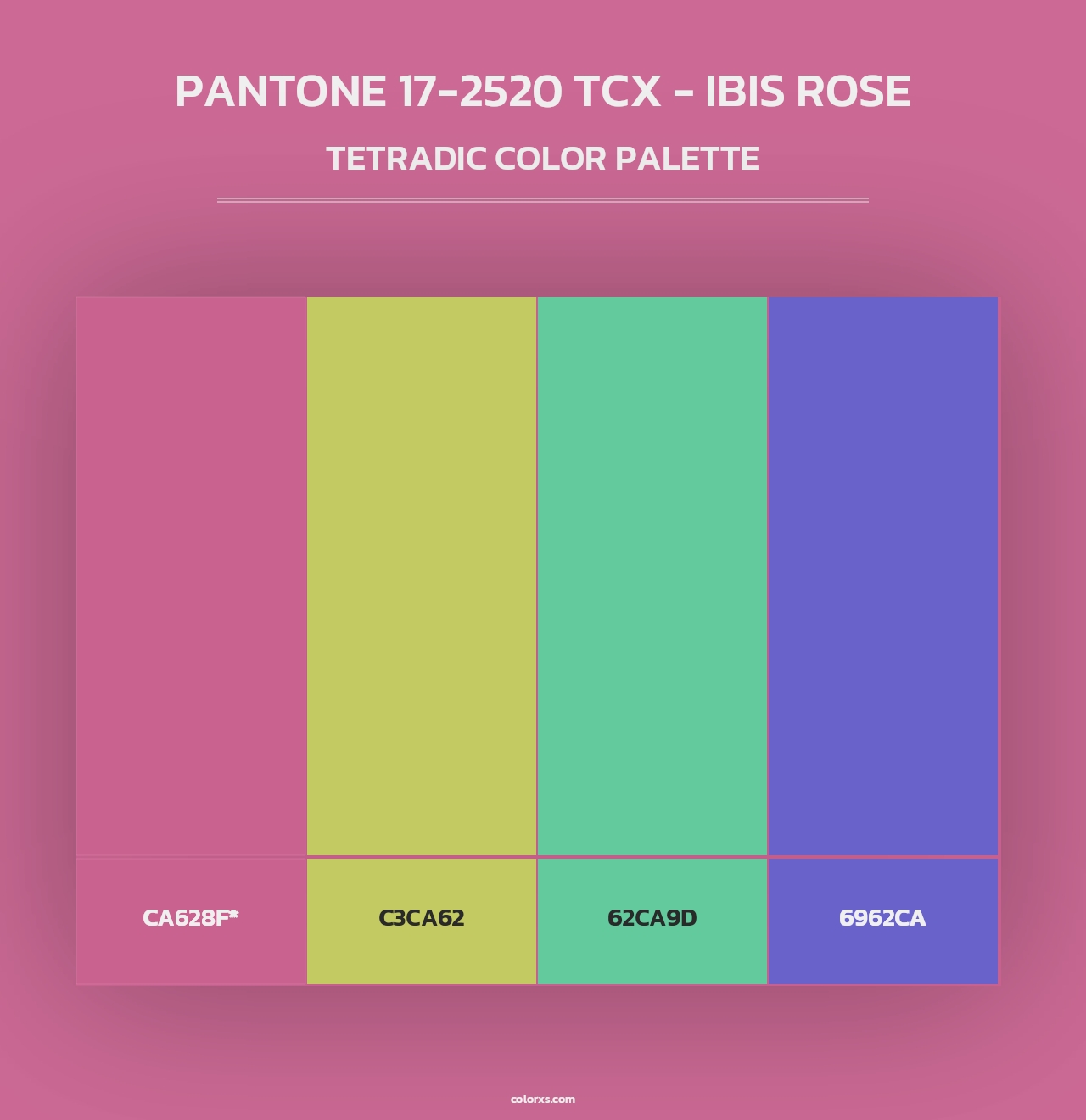 PANTONE 17-2520 TCX - Ibis Rose - Tetradic Color Palette