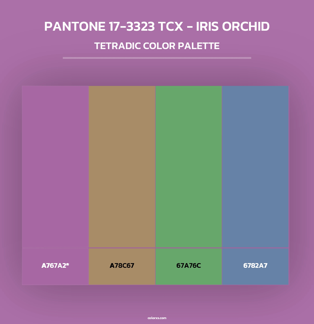 PANTONE 17-3323 TCX - Iris Orchid - Tetradic Color Palette