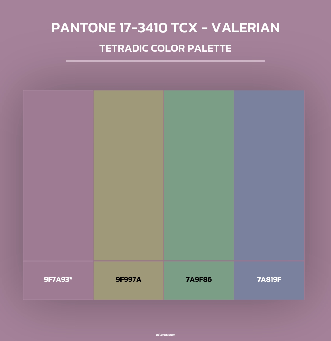 PANTONE 17-3410 TCX - Valerian - Tetradic Color Palette