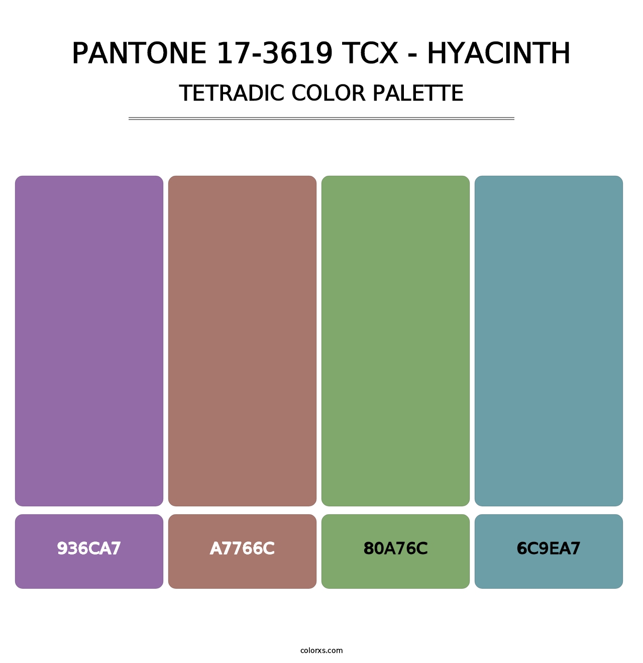 PANTONE 17-3619 TCX - Hyacinth - Tetradic Color Palette