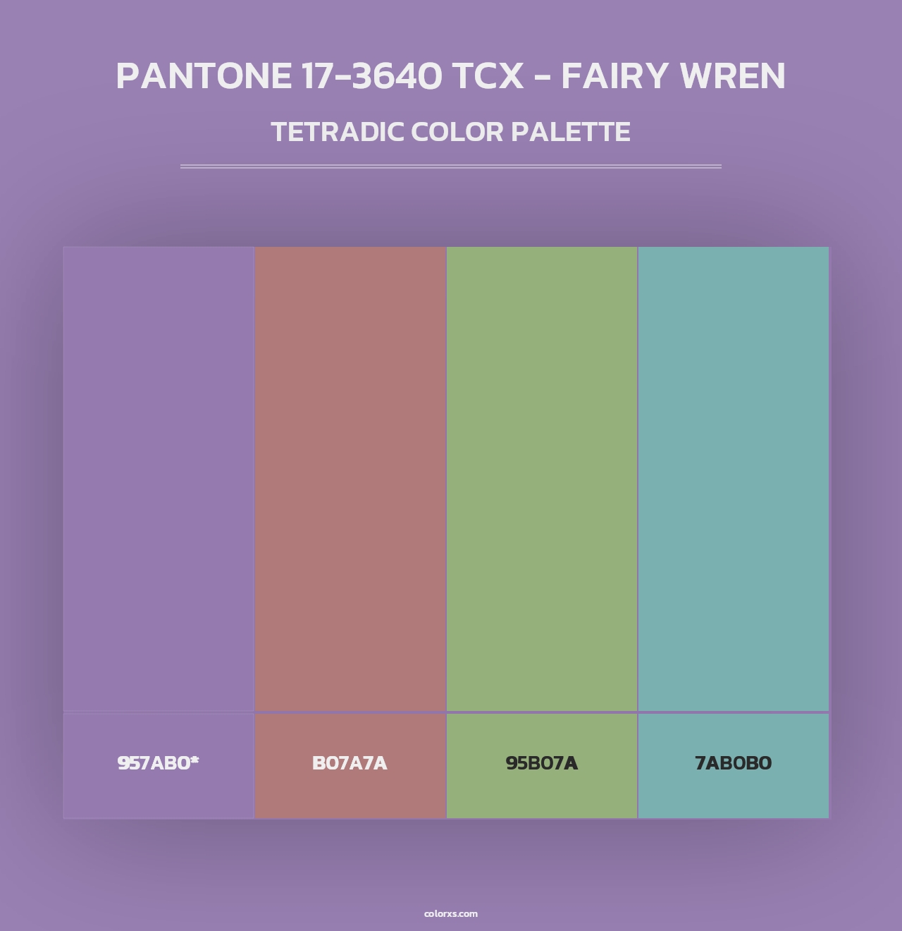 PANTONE 17-3640 TCX - Fairy Wren - Tetradic Color Palette
