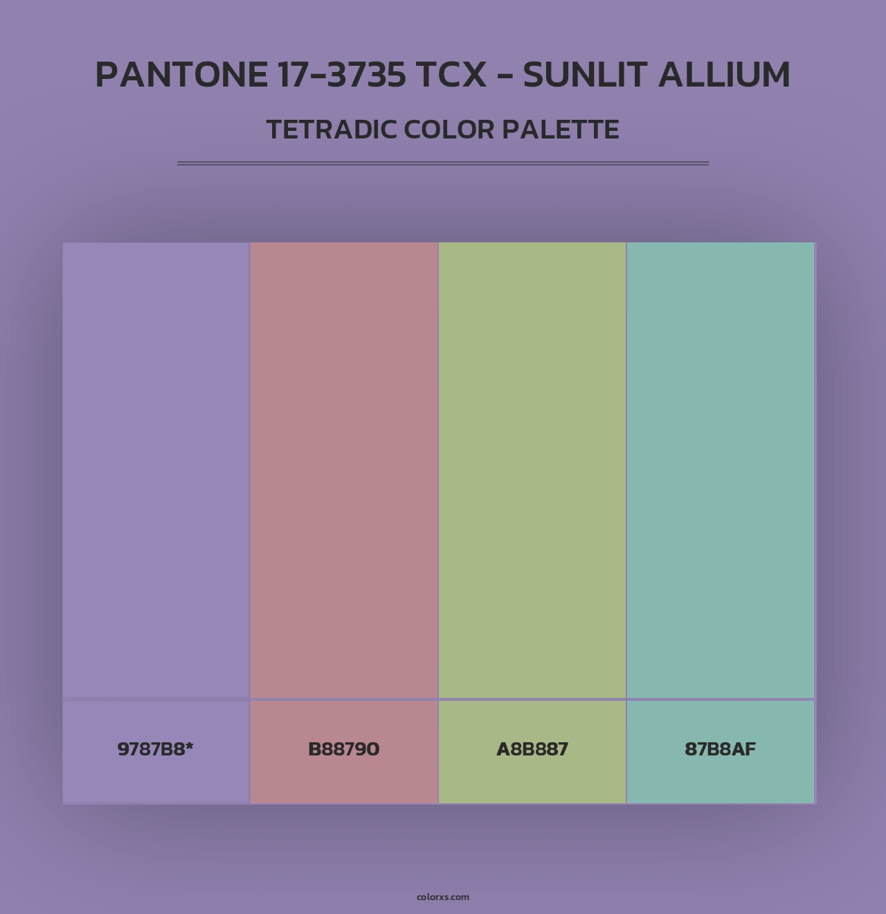 PANTONE 17-3735 TCX - Sunlit Allium - Tetradic Color Palette