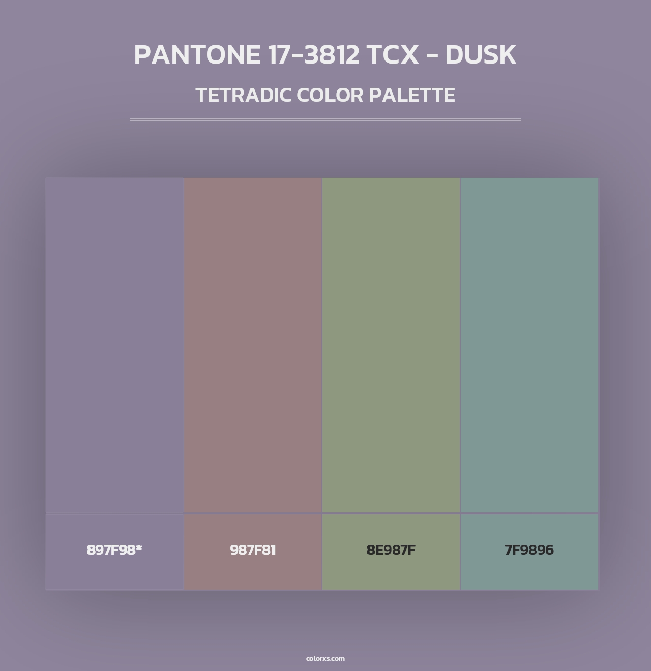 PANTONE 17-3812 TCX - Dusk - Tetradic Color Palette