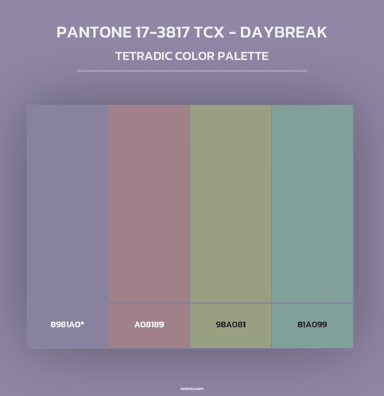 PANTONE 17-3817 TCX - Daybreak - Tetradic Color Palette
