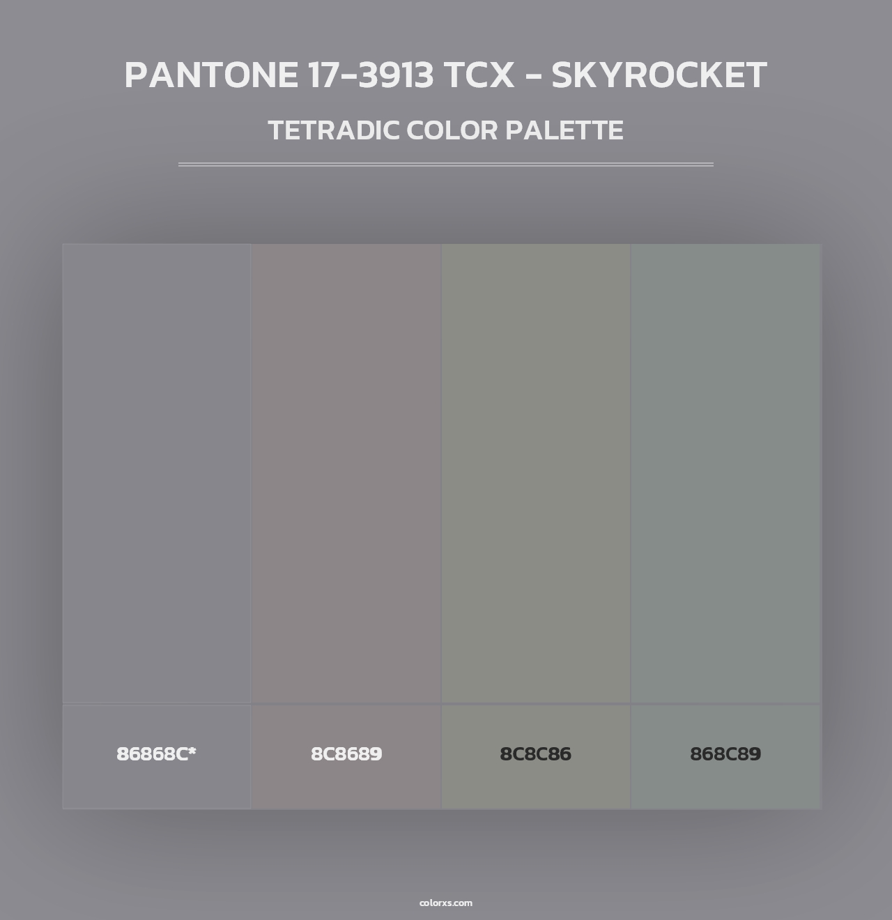 PANTONE 17-3913 TCX - Skyrocket - Tetradic Color Palette