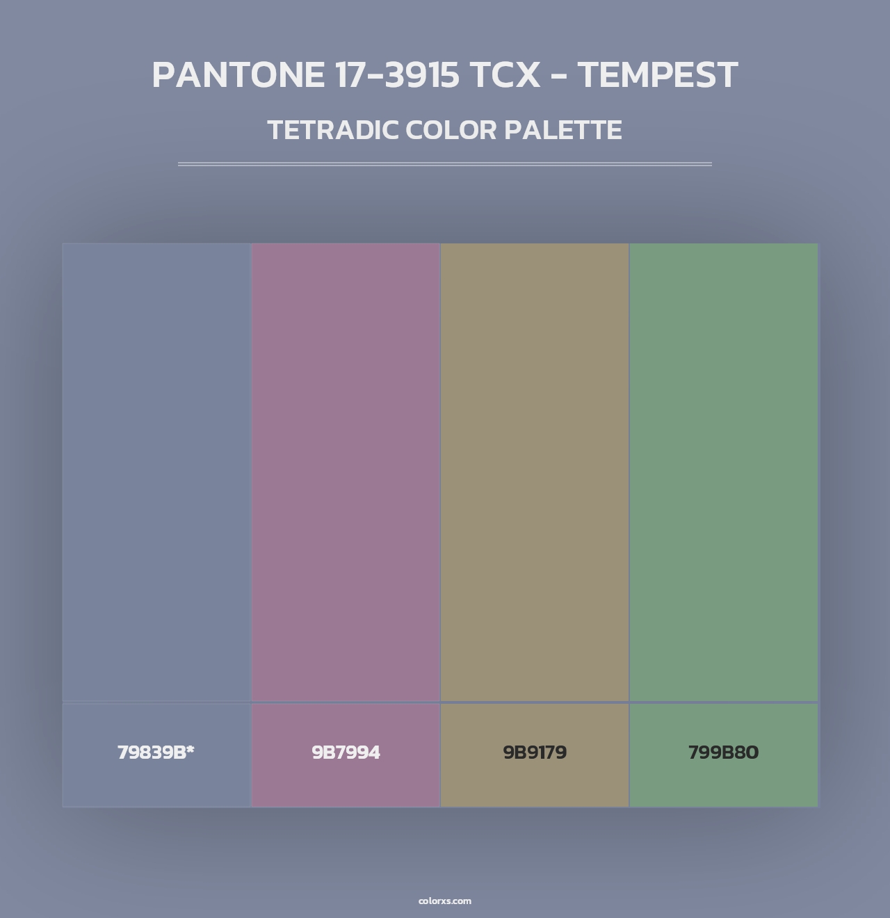PANTONE 17-3915 TCX - Tempest - Tetradic Color Palette