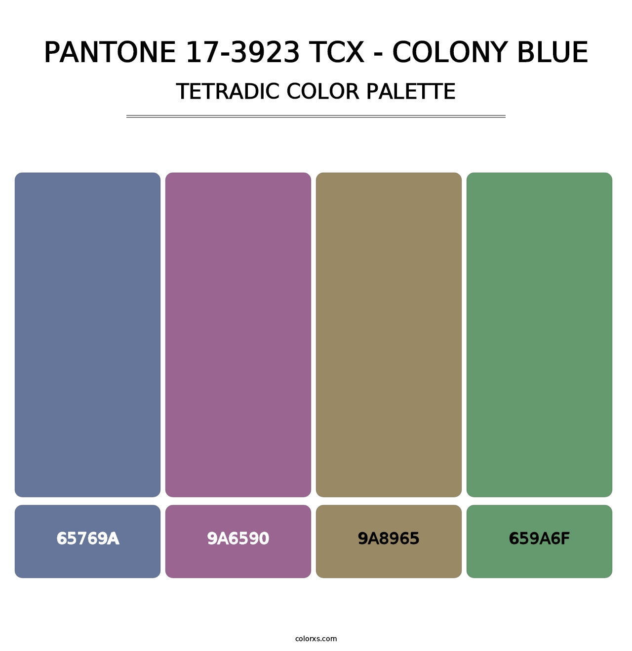 PANTONE 17-3923 TCX - Colony Blue - Tetradic Color Palette