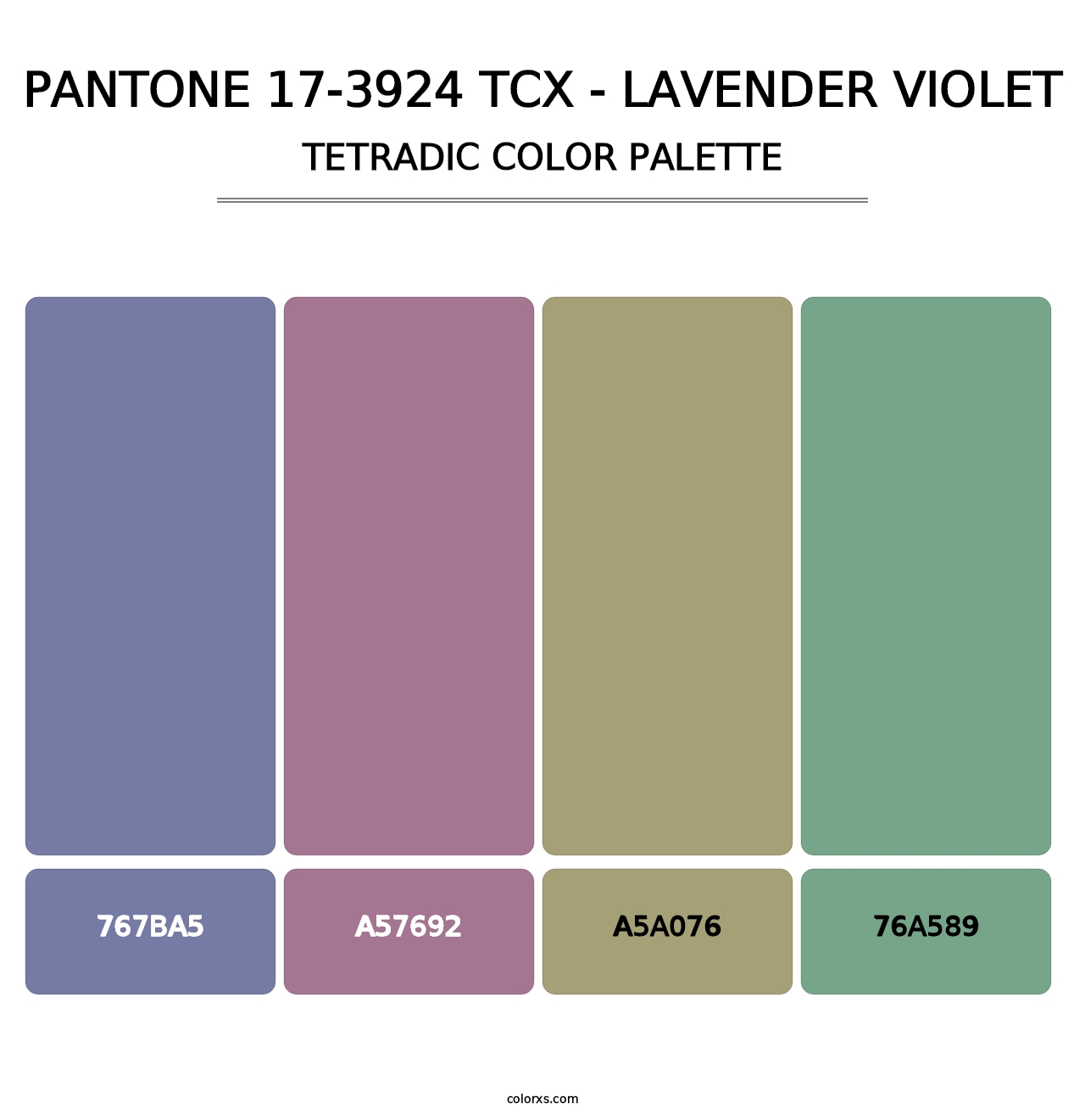 PANTONE 17-3924 TCX - Lavender Violet - Tetradic Color Palette