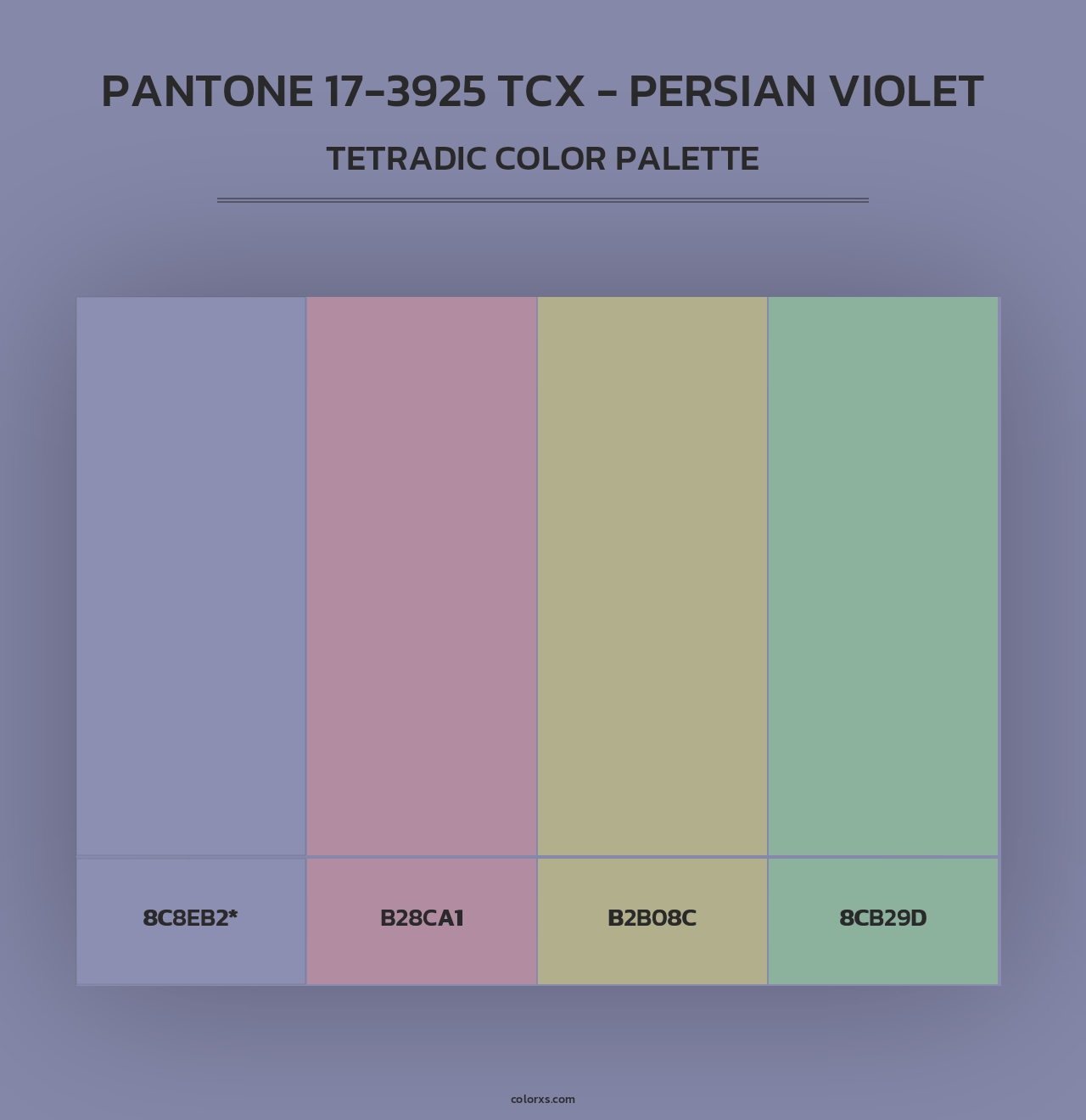 PANTONE 17-3925 TCX - Persian Violet - Tetradic Color Palette