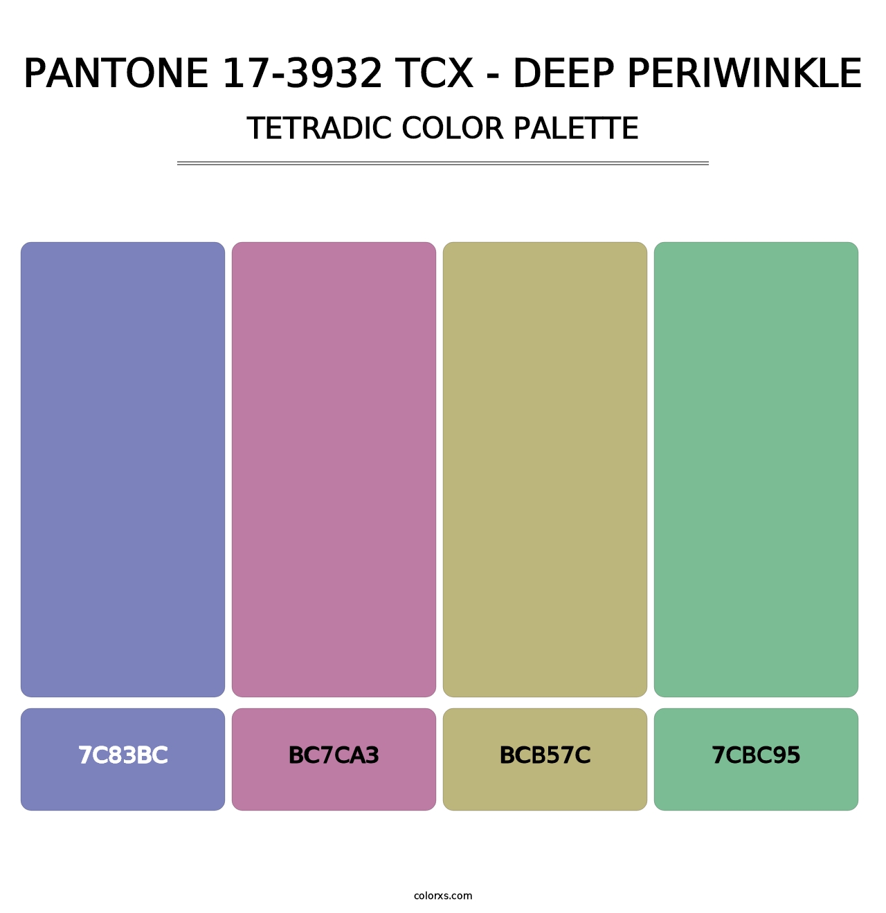 PANTONE 17-3932 TCX - Deep Periwinkle - Tetradic Color Palette