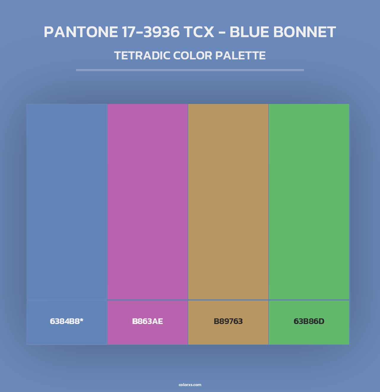 PANTONE 17-3936 TCX - Blue Bonnet - Tetradic Color Palette