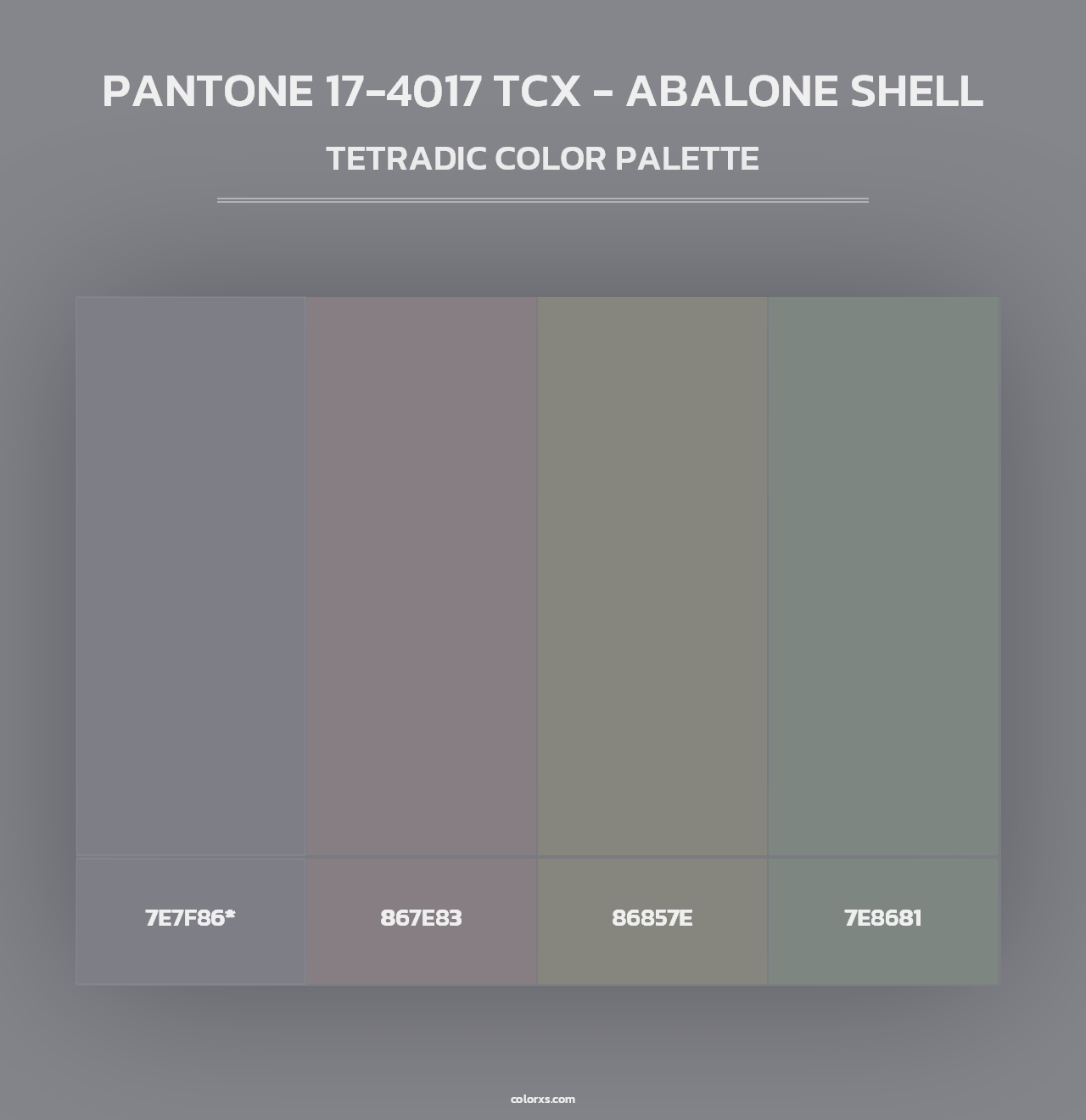 PANTONE 17-4017 TCX - Abalone Shell - Tetradic Color Palette