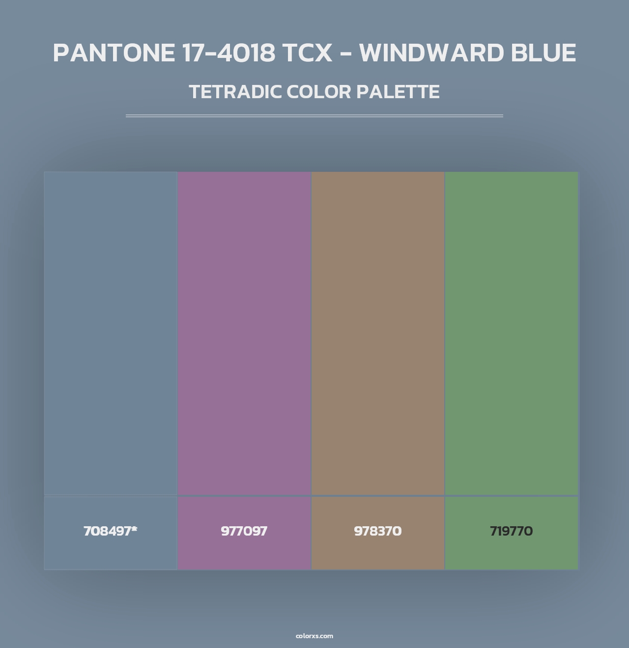 PANTONE 17-4018 TCX - Windward Blue - Tetradic Color Palette