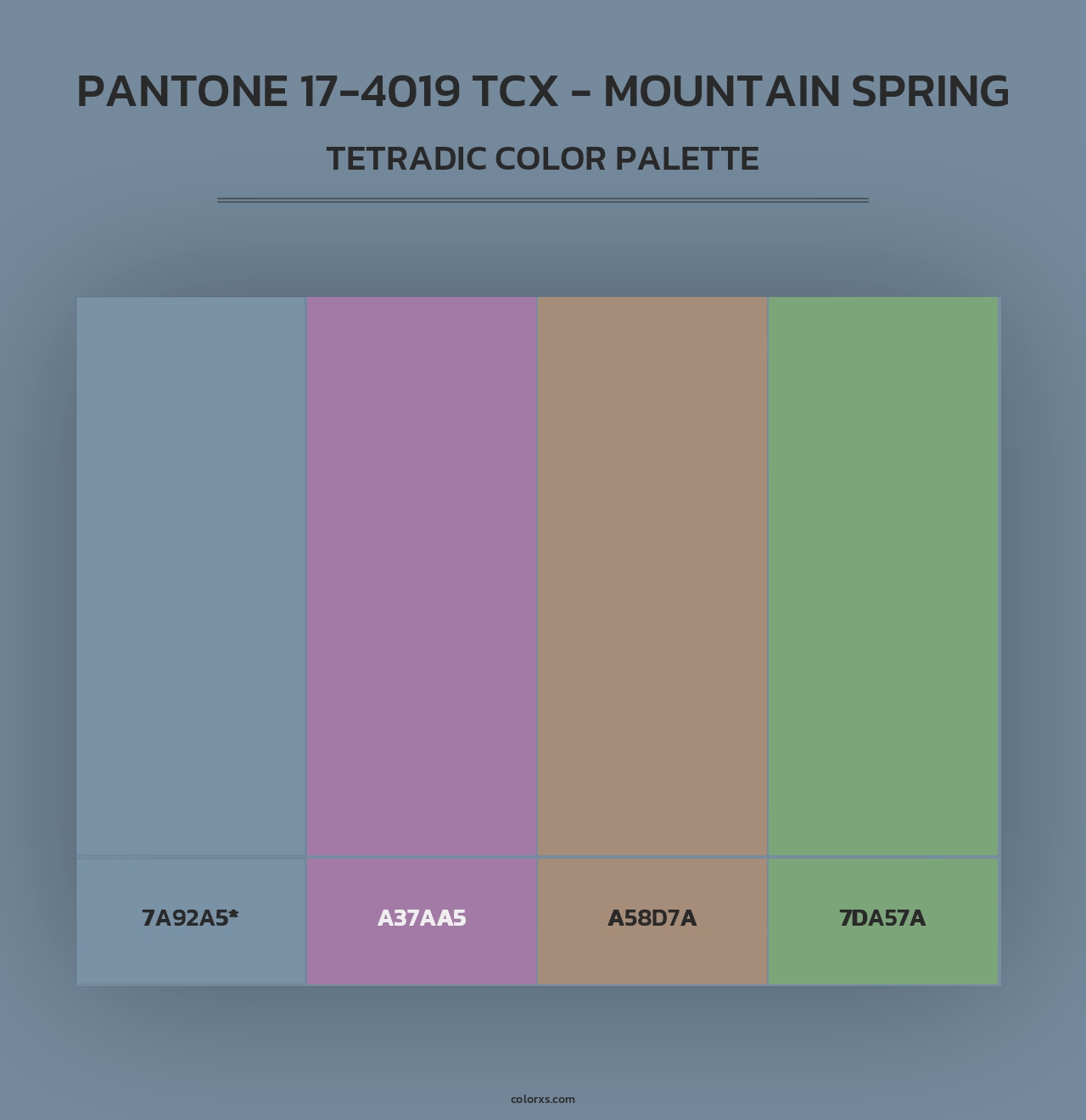 PANTONE 17-4019 TCX - Mountain Spring - Tetradic Color Palette