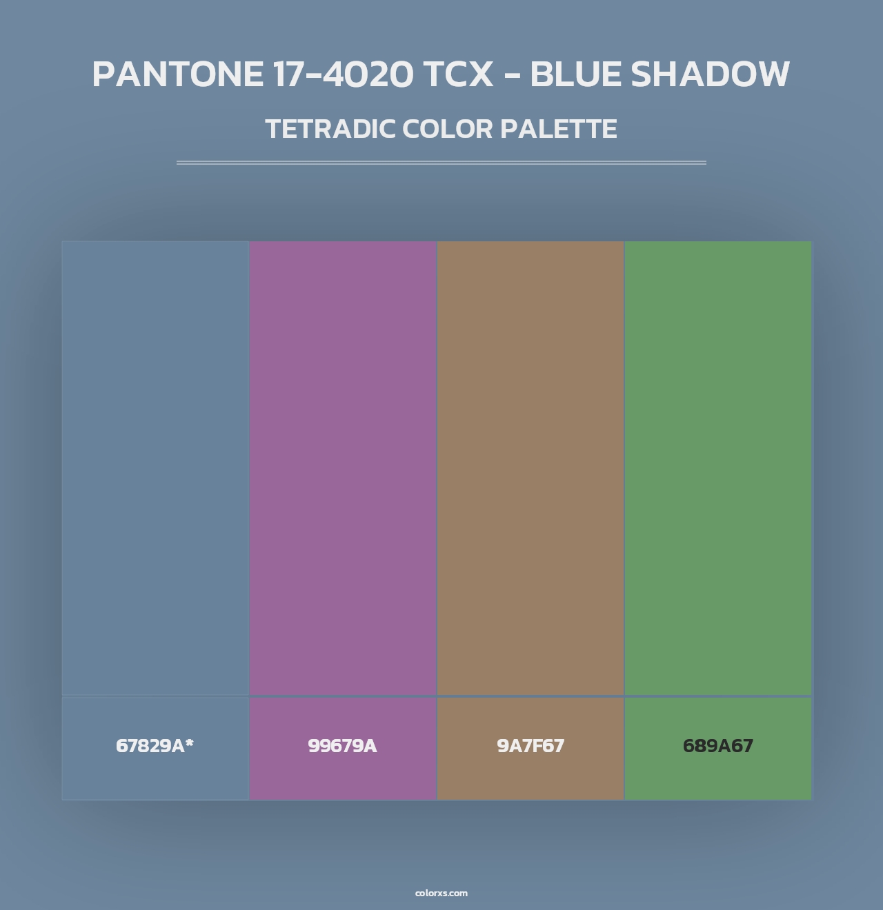 PANTONE 17-4020 TCX - Blue Shadow - Tetradic Color Palette