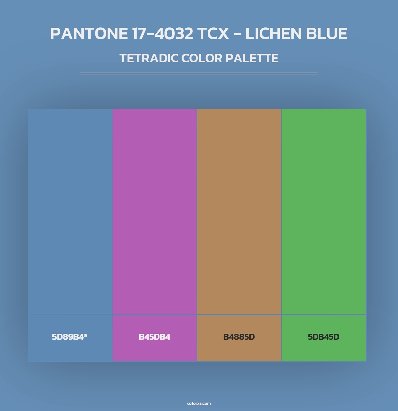 PANTONE 17-4032 TCX - Lichen Blue - Tetradic Color Palette