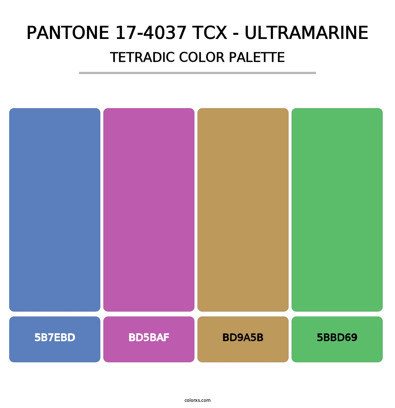 PANTONE 17-4037 TCX - Ultramarine - Tetradic Color Palette