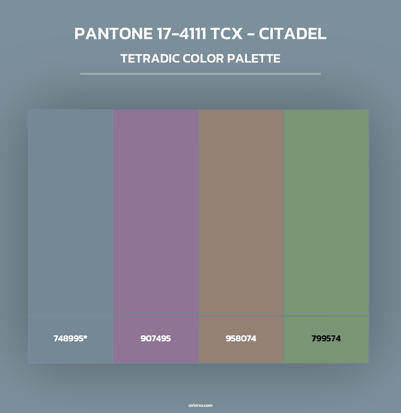 PANTONE 17-4111 TCX - Citadel - Tetradic Color Palette