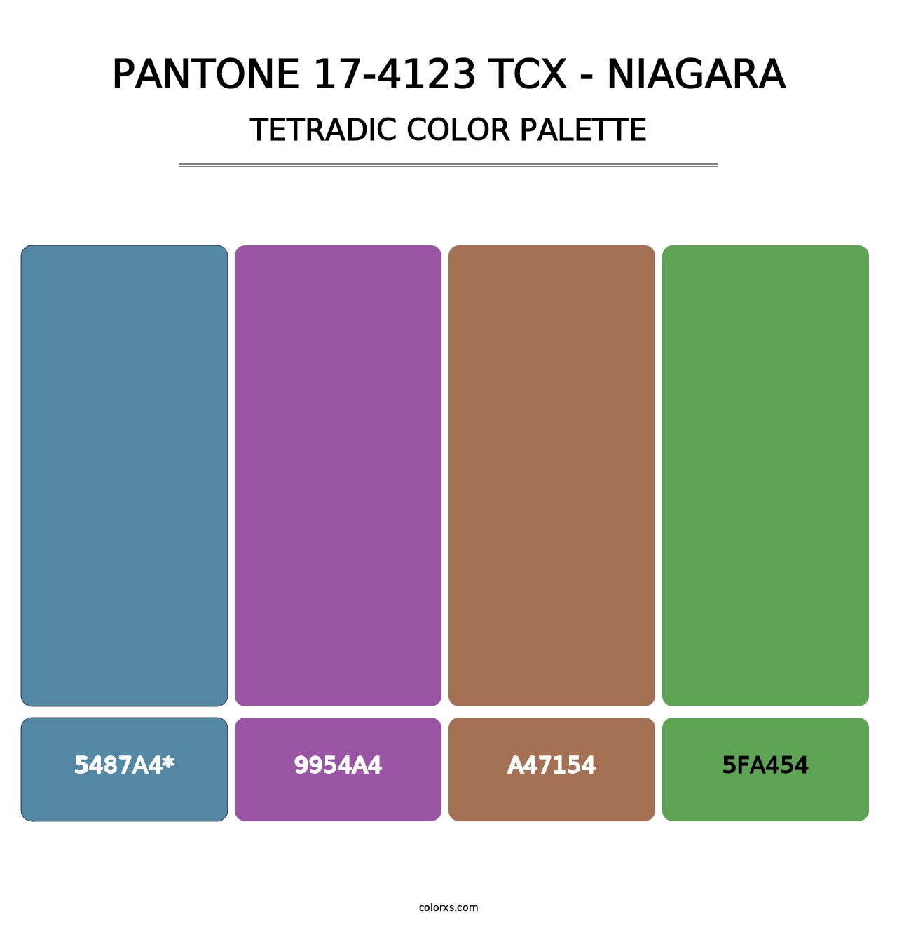 PANTONE 17-4123 TCX - Niagara - Tetradic Color Palette