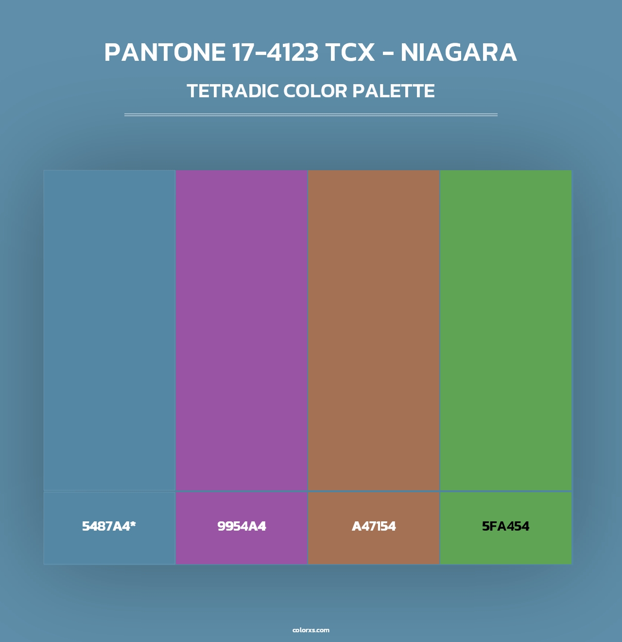 PANTONE 17-4123 TCX - Niagara - Tetradic Color Palette