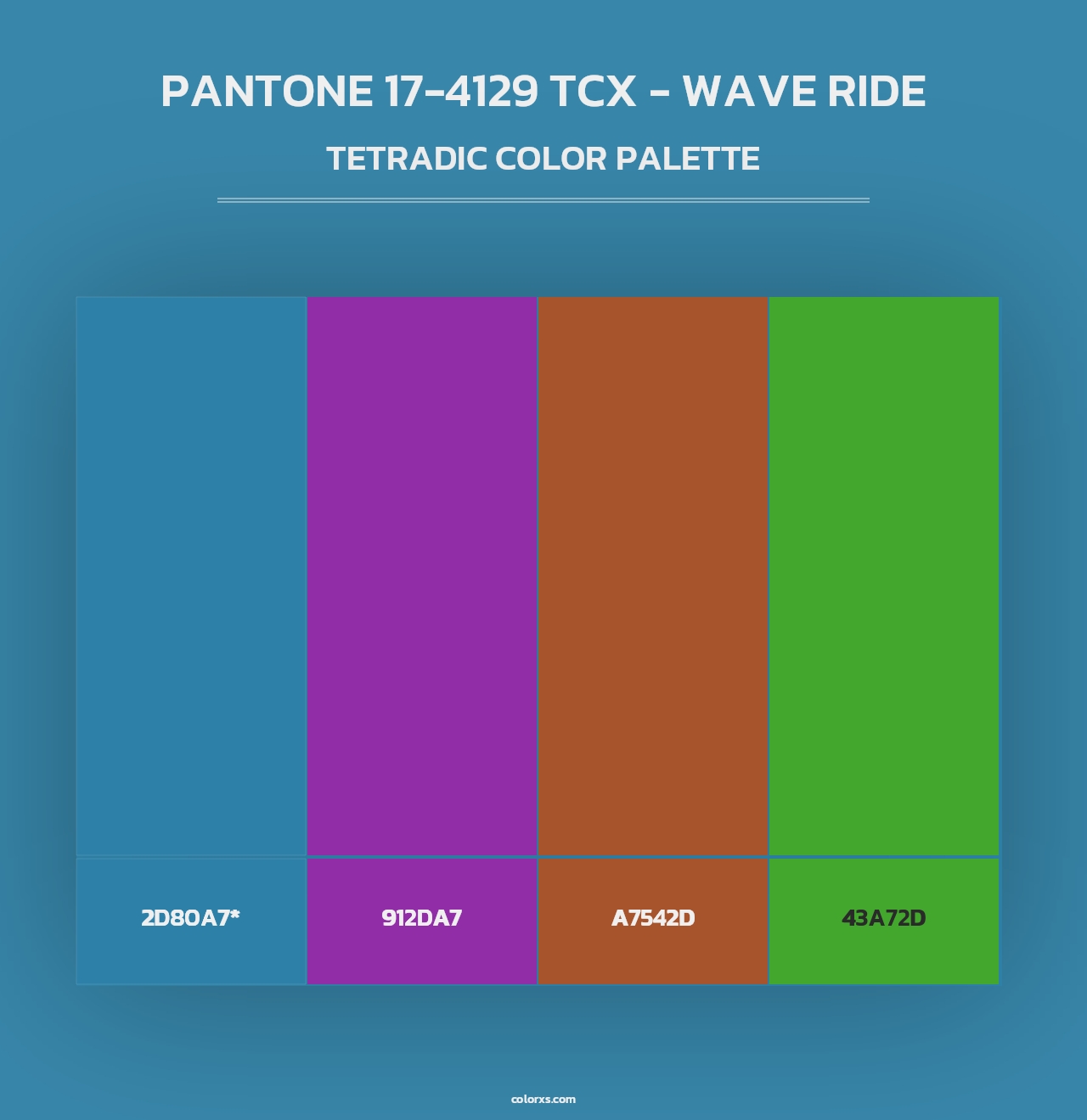 PANTONE 17-4129 TCX - Wave Ride - Tetradic Color Palette