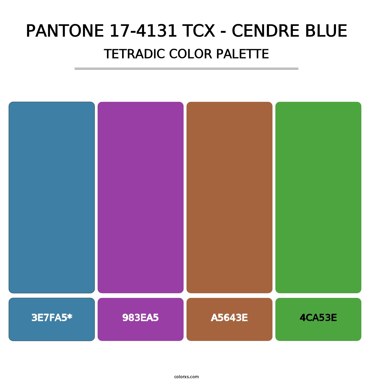 PANTONE 17-4131 TCX - Cendre Blue - Tetradic Color Palette