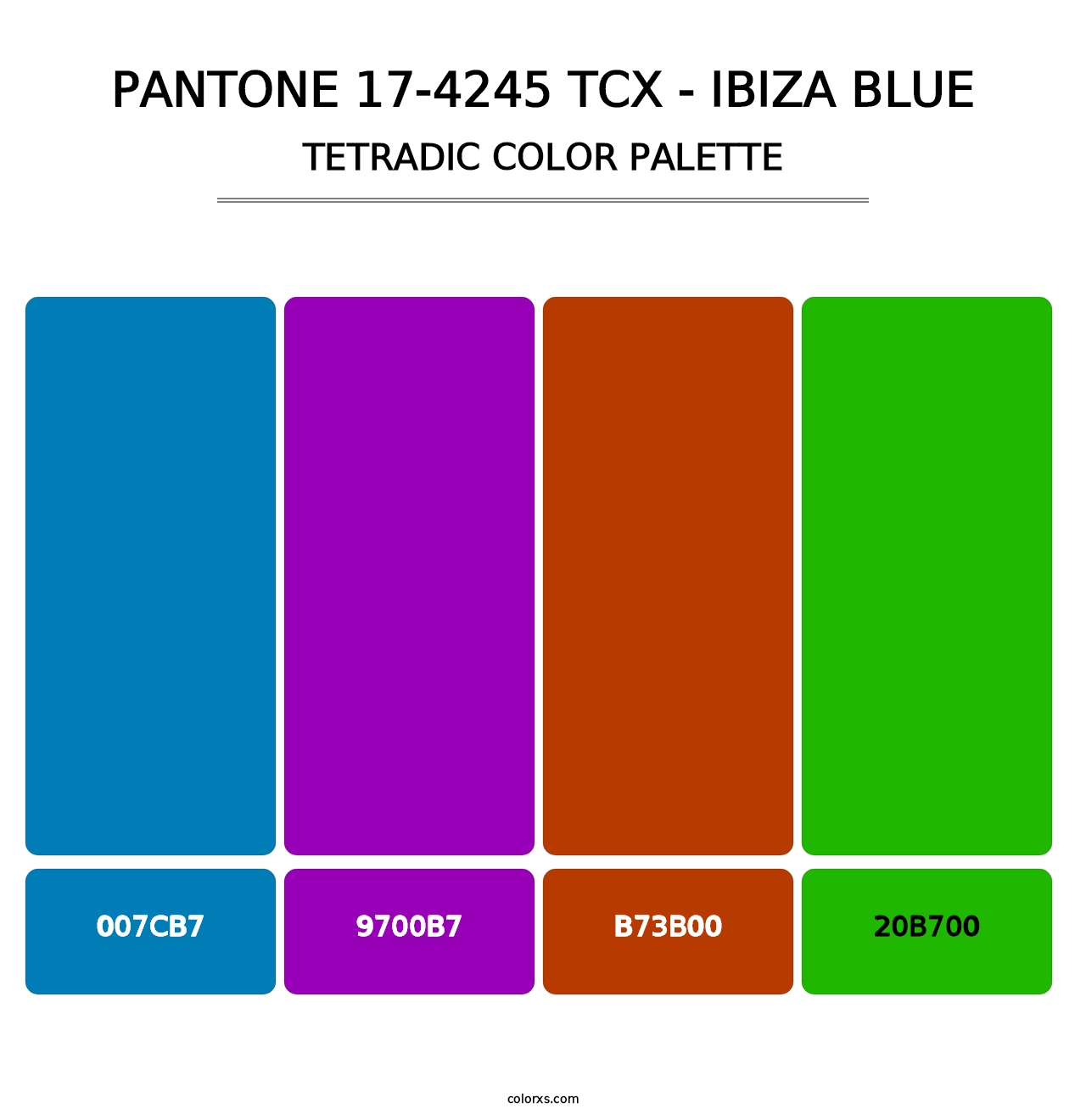 PANTONE 17-4245 TCX - Ibiza Blue - Tetradic Color Palette