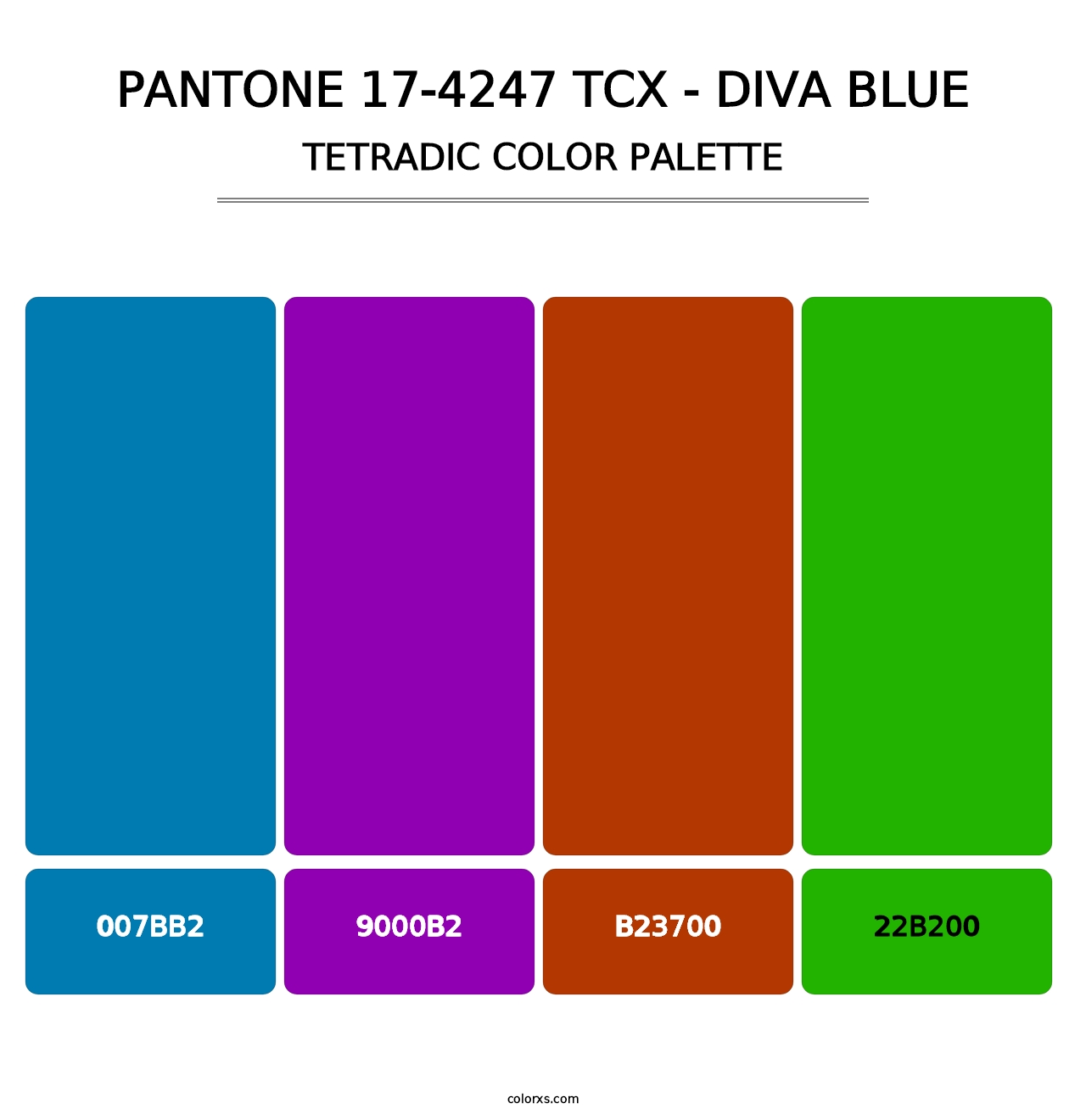 PANTONE 17-4247 TCX - Diva Blue - Tetradic Color Palette