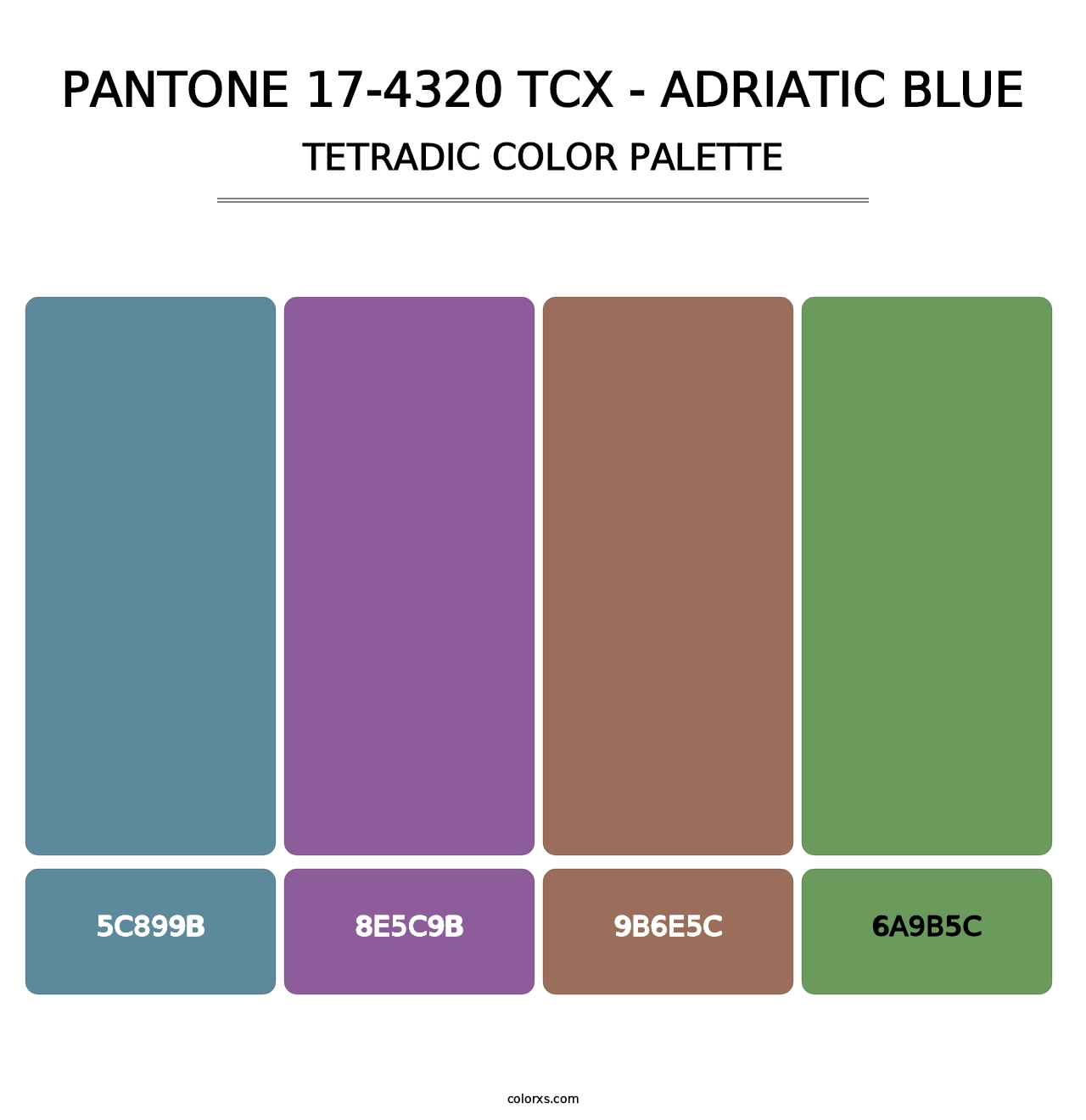 PANTONE 17-4320 TCX - Adriatic Blue - Tetradic Color Palette