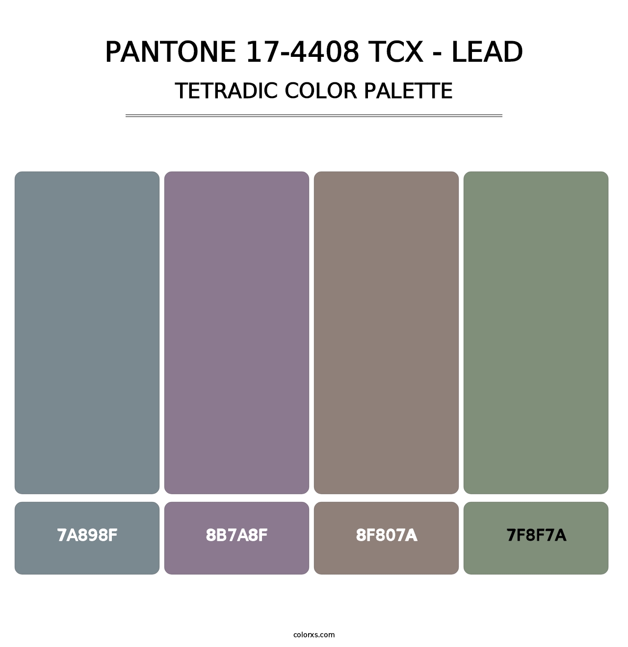 PANTONE 17-4408 TCX - Lead - Tetradic Color Palette
