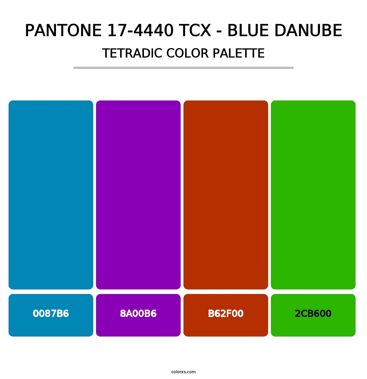 PANTONE 17-4440 TCX - Blue Danube - Tetradic Color Palette