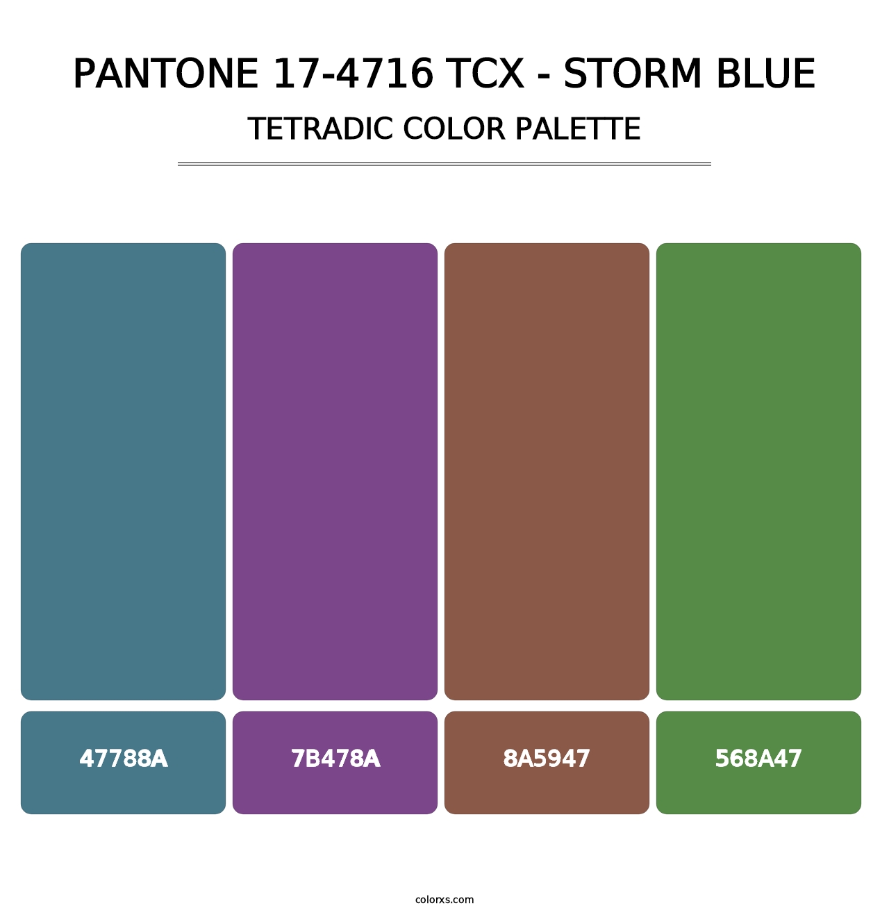 PANTONE 17-4716 TCX - Storm Blue - Tetradic Color Palette