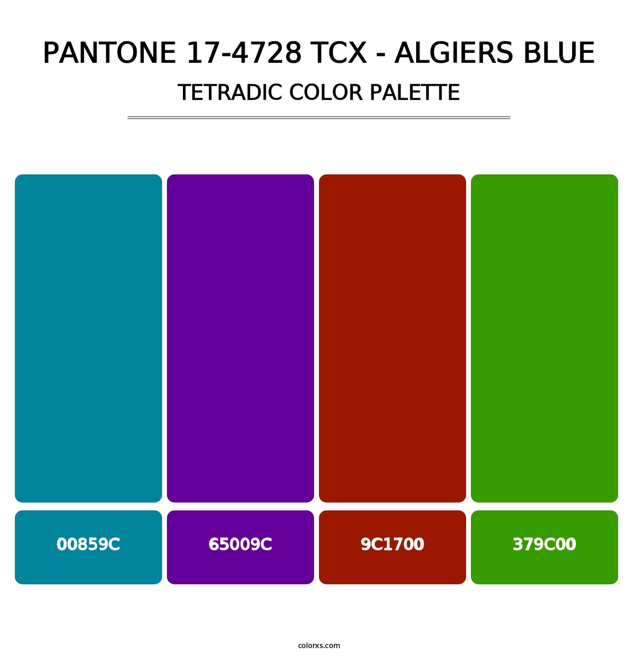 PANTONE 17-4728 TCX - Algiers Blue - Tetradic Color Palette