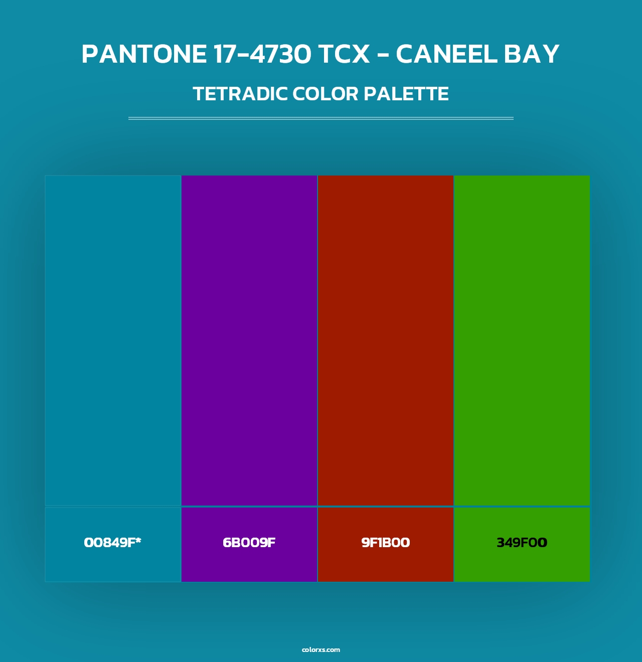 PANTONE 17-4730 TCX - Caneel Bay - Tetradic Color Palette